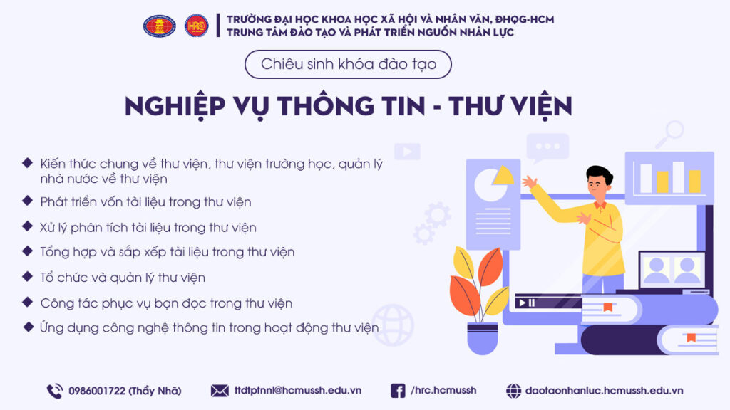 Nghiệp vụ Thông tin – Thư viện (Khóa 11) – Khai giảng 05/11/2023