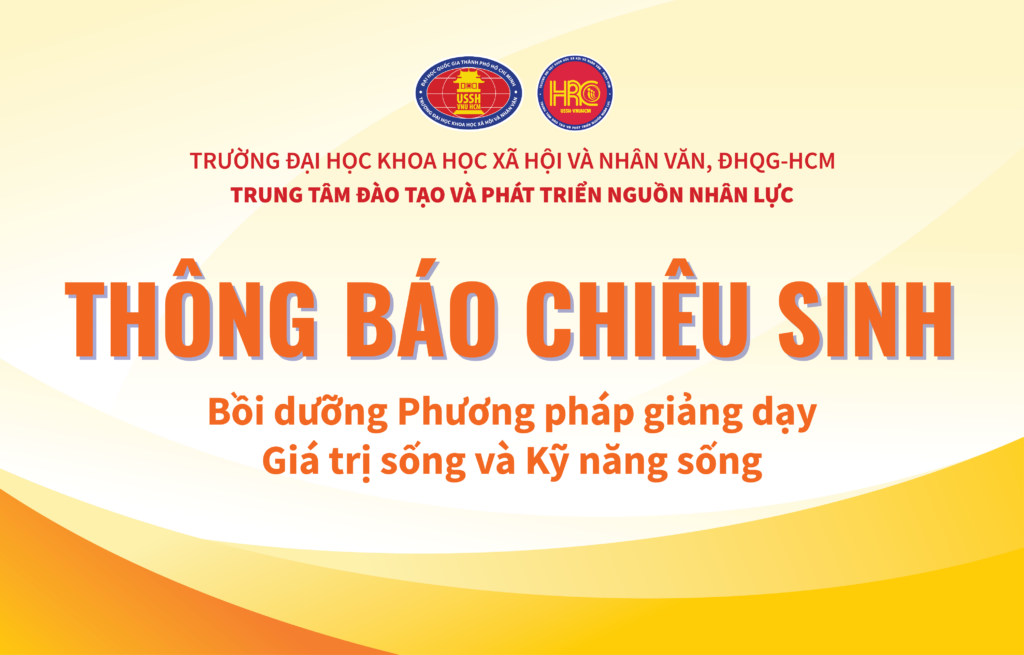 Thông báo về việc chiêu sinh khóa bồi dưỡng Phương pháp giảng dạy Giá trị sống và Kỹ năng sống năm 2024