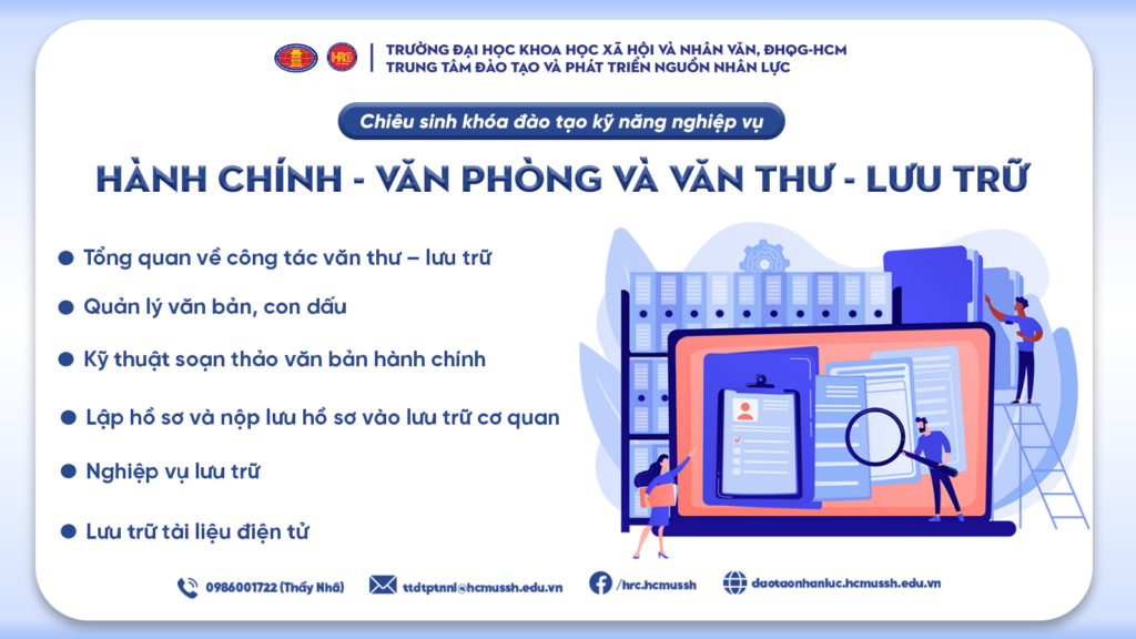 Kỹ năng nghiệp vụ Hành chính – Văn phòng và Văn thư – Lưu trữ (Khóa 10) – Khai giảng 01/04/2024