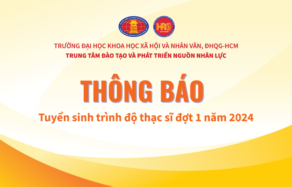 Thông báo về việc tuyển sinh trình độ thạc sĩ đợt 1 năm 2024