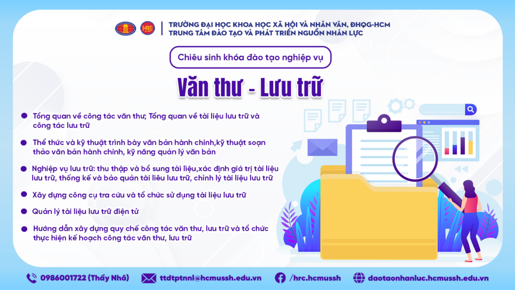 Nghiệp vụ Văn thư – Lưu trữ (Khóa 22) – Khai giảng 02/06/2024