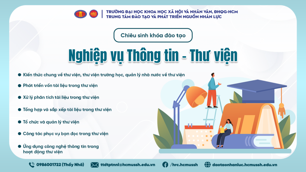 Nghiệp vụ Thông tin – Thư viện (Khóa 15) – Khai giảng 07/07/2024