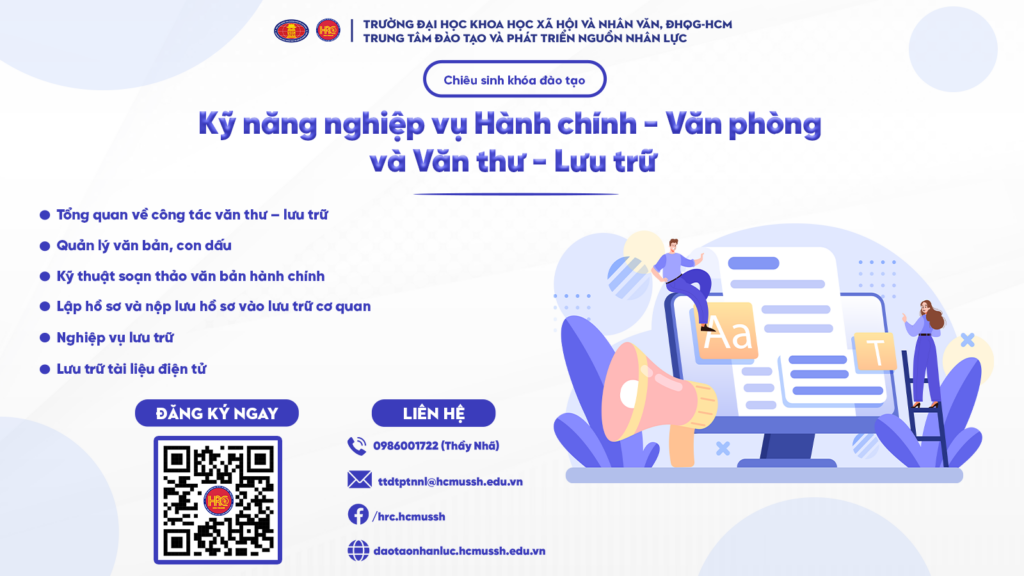 Kỹ năng nghiệp vụ Hành chính – Văn phòng và Văn thư – Lưu trữ (Khóa 12) – Khai giảng 05/08/2024