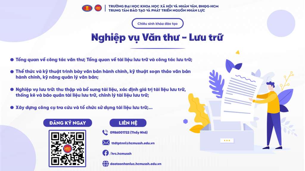 Nghiệp vụ Văn thư – Lưu trữ (Khóa 23) – Khai giảng 26/07/2024