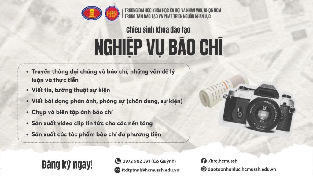 Nghiệp vụ Báo chí (Khóa 18) – Khai giảng 08/09/2024