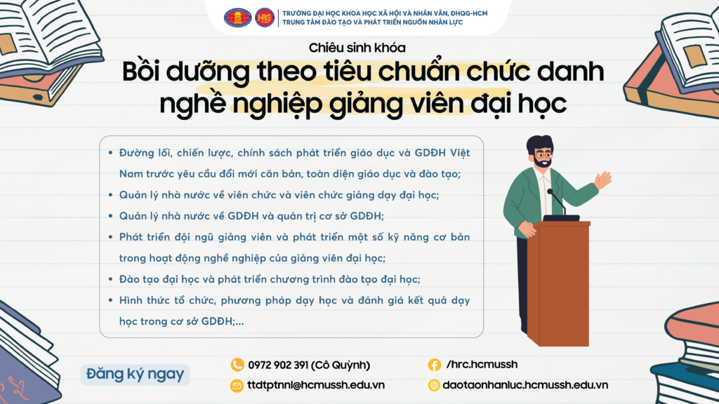 Bồi dưỡng theo tiêu chuẩn chức danh nghề nghiệp giảng viên đại học (Khóa 8) – Học ngày 28/09/2024