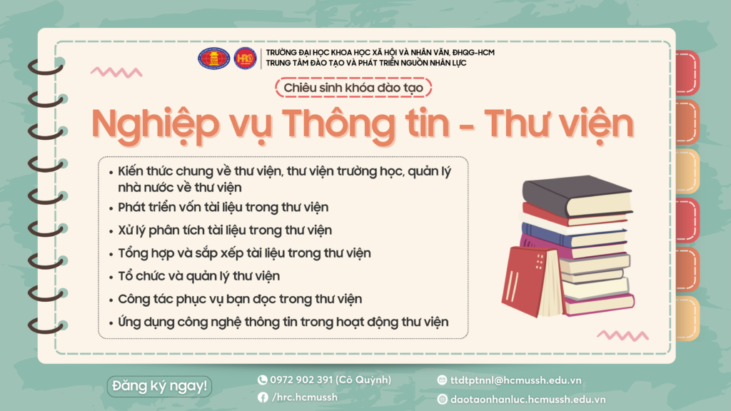 Nghiệp vụ Thông tin – Thư viện (Khóa 17) – Dự kiến khai giảng 03/11/2024