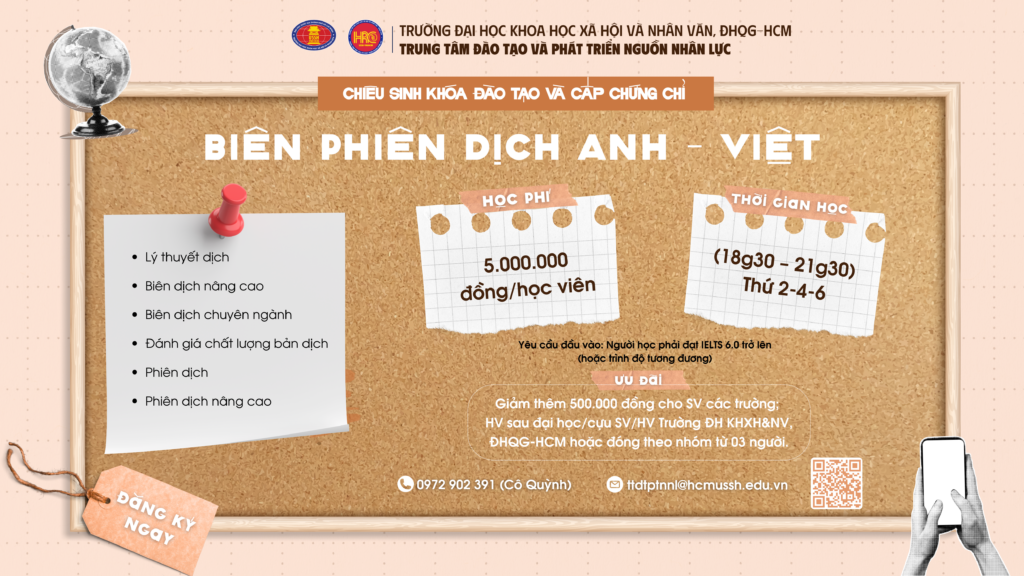 Biên phiên dịch Anh – Việt (Khóa 2) – Dự kiến khai giảng 24/10/2025