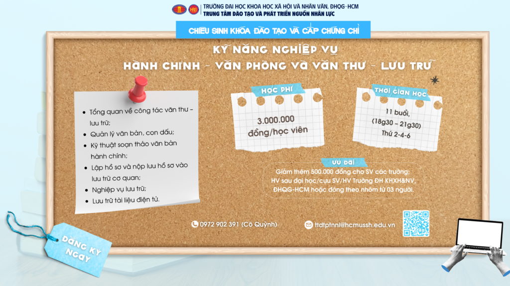 Kỹ năng nghiệp vụ Hành chính – Văn phòng và Văn thư – Lưu trữ (Khóa 19) – Dự kiến khai giảng 22/10/2025