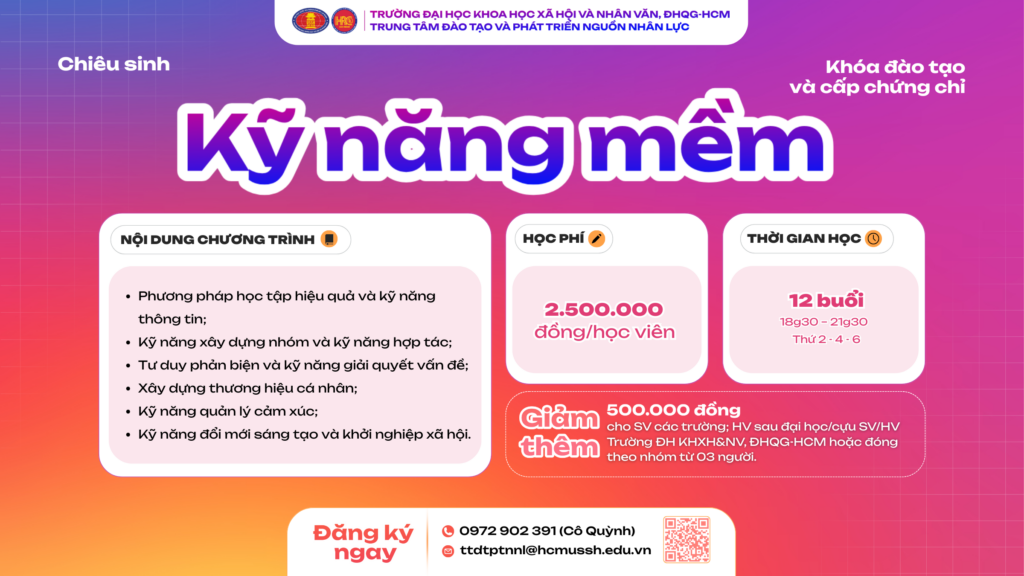 Kỹ năng mềm (Khóa 17) – Dự kiến khai giảng 27/02/2026